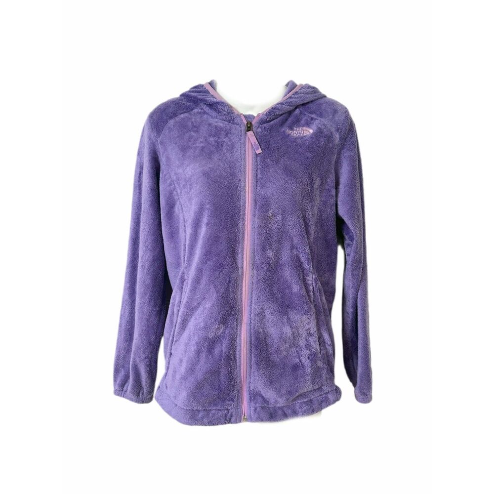 The North Face Girls Fuzzy Fleece Zip Up Jacket Purple Size 14/16